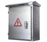304 Stainless Steel Electrical Enclosure Box Waterproof Outdoor Electl Box with Rain Hood & Lock Wall Mount/Floor Standing 30x60x80cm for Indoor/Outdoor Use