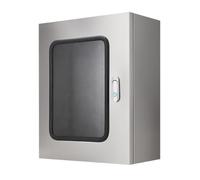 304 Stainless Steel Electrical Enclosure, IP65 Waterproof Junction Box with Viewing Window & Lock, 30x40x16cm/12x16x6in