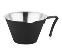 304 Stainless Steel Espresso Shot Glass with Handle and Scale, Precision Measuring Cup for Coffee Extraction, Milk Frothing, Tools, Black Cream Vintage(Black)