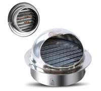 304 Stainless Steel Exhaust Covers Dryer Vents Outlet, Round Grille Ventilation Cover 2" 6" 12" For Ceiling/Exterior Walls/Bathroom/Fresh Air System/Kitchen Ventilation Outlet Hood(100mm)