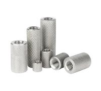 304 Stainless Steel Extended Cylindrical Knurled Nuts Hand Screwed Mesh Adjustment Nuts M2 M2.5 M3 M3.5 M4 M5 M6 - M16(20mm,M4xOD8-3pcs)