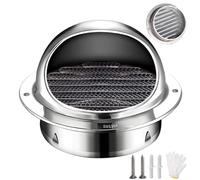 304 Stainless Steel External Ventilation Grill with Insect Net, Round Air Vent Covers for Walls,50 80 100 120 150 180 200mm Ventilation Grill Screen Hood for Bathroom Kitchen(110mm/4.33in)