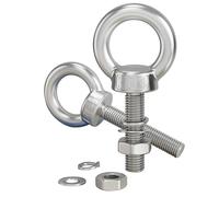 304 Stainless Steel Eye Bolt and Nut Set M8, 2-Pack with Washers for Through-Wall Mounting and Rigging(M8*150 (2 pcs))