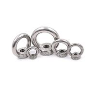 304 Stainless Steel Eye Bolt, Stainless Steel Lifting Eye Nuts Pack of 36PCS M3-M48 Silver(M6 4PCS)