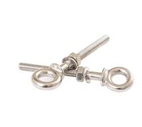 304 Stainless Steel Eye Bolt, Stainless Steel Shoulder Eye Bolt Kit with Washer and Nut Pack of 2 M6-M10 x 60-100mm(M10*100)