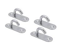 304 Stainless Steel Eye Plate Hook, Stainless Steel Half Open Hook, Wall Hanging Single Hook, Ceiling Mount Hook for Hanging Plant Basket, Ceiling Fan Tool, Deck Accessories