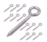 304 Stainless Steel Eye Shape Screws Metal Hook, Heavy Duty Hanging Hooks Eyelet Screws Bolt for Yoga & Brazilian Hammocks, Swing Chair, 12 Pack, 3-1/5 Inch, M6 Screw (Style A)