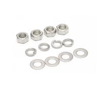 304 Stainless Steel Fastener Kits Hex Nut, Flat Washer and Spring Combo Sets Complete Metric Assortment(M14 [4 sets])
