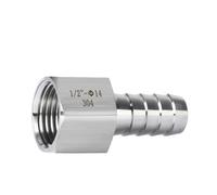 304 Stainless Steel Female to Hose Connectors Pipe Fittings Barb Joint Thread BSPP 1/8" 1/4" 3/8" 1/2" 3/4" Plumbing Pagoda(BSPP3I8-16MM_304 SS)