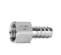 304 Stainless Steel Female to Hose Connectors Pipe Fittings Barb Joint Thread BSPP 1/8"1/4"3/8"1/2"3/4" Plumbing Pagoda(BSPP3I4-13MM_304 SS)