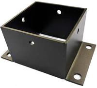 304 Stainless Steel Fence Post Brackets, Ground Anchor Base for Timber, Fence Column Post Base Plate with Installation Kit(41x41x80mm)