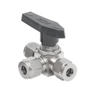 304 Stainless Steel Ferrule Three-Way Imitation American Ball Valve 316 Panel Type L-Type Three-Way Switching Ball Valve(3mm)