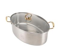 304 Stainless Steel Fish Pot, Large Capacity Thickened Cookware Set with Tray Clamp, Multi Use Oval Food for Steaming Fish, Boiling Soup