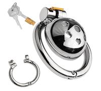 304 Stainless Steel Flat Chastity Cage for Male Penis Bondage, Metal Flat Chastity Device Set with Opening Ring -UKGA10ZP (Same &Cheaper:B, 45mm)