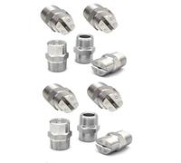 304 Stainless Steel Flat Fan Spray Tip，10pcs Fan Spray Nozzle,1/8;1/4 BSPT Male Pressure Washer Nozzles Cleaner Nozzle 65° 1/4 (Hole Diameter 1.3mm)
