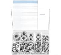 304 Stainless Steel Flat Washer Assortment Kit M2 M5 M6 M8 M10 Metric Gaskets Metal Repair Hardware Set Automotive Bolt Spacers Resistant Shim Pack for DIY Mechanical Fasteners(1100pcs)
