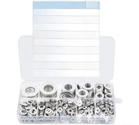 304 Stainless Steel Flat Washer Assortment Kit M2 M5 M6 M8 M10 Metric Gaskets Metal Repair Hardware Set Automotive Bolt Spacers Resistant Shim Pack for DIY Mechanical Fasteners(900pcs)