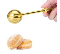304 Stainless Steel Flour Duster for Baking, One-Handed Operation Powdered Sugar Shaker, Efficient Pick Up and Dust Sifter, Comes in Gift Package (Gold)