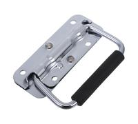 304 Stainless Steel Foldable Toolbox Handle Chrome-Plated Iron Spring, 100mm Metal Folding Carry Handle for Tool Chest and Storage Boxes