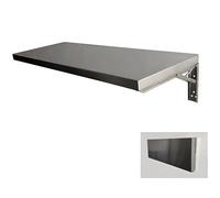 304 Stainless Steel Folding Table for Countertop Space-Saving Wall-Mounted Table Easy to Install Clean Ideal for Kitchen Laundry Garage Bedroom 120x30cm/47.2x11.8in