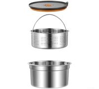 304 Stainless Steel Food Storage Containers with Lid & Colander - Leakproof Airtight Set for Meal Prep, Fridge & Pantry Organization - Stackable Metal Boxes 600-2200ML(600ml)