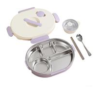 304 stainless steel For kids lunch box with compartmentalized design and soup bowl, insulated to keep meals fresh, leak proof and suitable for microwave use (D)