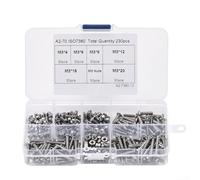 304 Stainless Steel For M3 Hex Socket Screw Set with Pan Head and Hex Nut - 230-Piece Industrial Fastener Kit for Machinery, Furniture, Office Equipment, and HOMEs