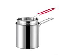 304 Stainless Steel For Mini Deep Fryer Pot Small Oil Saving Frying Pan Featuring Large Capacity And Extended Handle For Home Kitchen Perfect For Boiling Noodles And Frying Foods Silver
