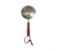 304 Stainless Steel for mini Skillet Wood Handle Small Frying Pan for Oil for splash Egg Cooking Compact Sauce Pot for Stovetop Use(A)