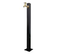 304 Stainless Steel Freestanding Water Tap Black Cylindrical Vertical Floor Mount Water Tap 23.6'' Outdoor Antifreeze Faucet Waters, forYard Car Wash & Plant Watering(A-Height: 95cm/37.4in)