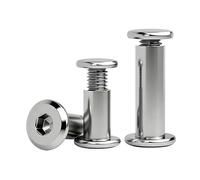 304 Stainless Steel Furniture Connector Bolts, Hex Flat Head Socket Screws with Hex Socket Rivet Nuts for Cabinet Bed Chair Furniture Assembly Hardware Fasteners (10,M6 x 20mm)
