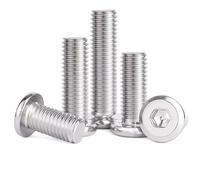 304 Stainless Steel Furniture Screws 20pcs, M6 M8 Reverse Edge Countersunk Screws, Hex Socket Flat Head Bolts for Hardware Connection, Silver(M6*25)