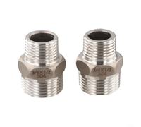 304 Stainless Steel G-Thread Coupling Set of 2 for For pipeline Connection in Industrial Refrigeration Gas Hydraulic and Water Systems (6-4)