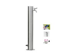 304 Stainless Steel Garden Water Column with Faucet & Spray Gun Standing Water Dispenser Hydrant Outdoor Water Supply with Expansion Screws (Bottom Inlet) Beauty Comes