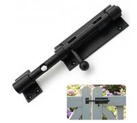 304 Stainless Steel Gate Latch with Lock Hole, 245mm Black Door Latch, Anti-Rust & Anti-Theft Gate Lock for Garden Sheds, Warehouse, Wood Doors, Bedrooms, Fences, Kennels & Garages (Without Screws)