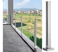 304 Stainless Steel Glass Balustrade Railing Post - Modern Indoor & Outdoor Deck Railing System - 24" to 60" Tall(Deep Coffee,Height 150cm)