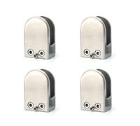 304 Stainless Steel Glass Clamp - Fish Mouth Design Glass Bracket with No Drill Installation, Invisible Glass Panel Holder for Staircase Handrail Balustrade Accessories (4 Pack)15-20mm