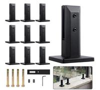 304 Stainless Steel Glass Clamp Railing Post Stair Parts Glass Clip with Gasket for Floor Standing Balcony Pool Floor Stair for Coastal Cities,Black 160mm,Pack of 10