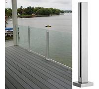 304 Stainless Steel Glass Deck Railing Post - Durable Balustrade for Decks, Gardens, Pools, and Indoor Stairs(Deep Coffee,Height 110cm)