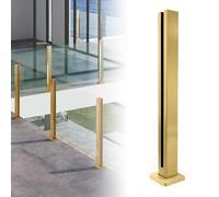 304 Stainless Steel Glass Railing Kit - 60cm Height Gold End Posts - Ideal for Indoor/Outdoor Balconies Pools Gardens & Bridges - Durable Elegant Safety Solution