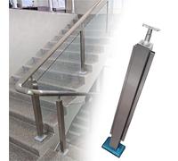 304 Stainless Steel Glass Railing Post, 1pc | Reinforced base, 270° spindles, versatile for stairs & decks.(A-mid H100cm)