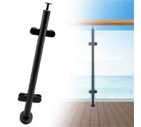 304 Stainless Steel Glass Railing Post Corner Balustrade Column for Deck Fence Outdoor Handrail(A-mid H110cm)