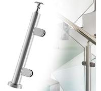 304 Stainless Steel Glass Railing Post Corner Balustrade Column for Deck Fence Outdoor Handrail(B-edge H110cm)