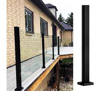 304 Stainless Steel Glass Railing Post System for Decks & Stairs - 10/12mm Clamps Easy Install Indoor/Outdoor Balustrade Deep Coffee Color 150cm/5ft