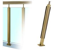 304 Stainless Steel Glass Railing Post with Vitreous Clamp, 95cm Height, Durable Support for Commercial Corridors & Atrium Dividers, C-Corner Design for Modern Spaces