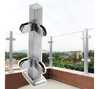 304 Stainless Steel Glass Railing Posts - 45.3" Brushed Finish Balustrade System for Loft & Platform - Durable Modern Gray Design for Safety & Aesthetics