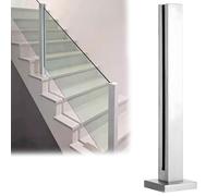304 Stainless Steel Glass Railing System - Matte Silver End Post for Indoor/Outdoor Balconies Terraces Decks Stairs & Pools - 80cm (31.5in) Balustrade Solution
