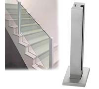 304 Stainless Steel Glass Railing System - Silver Matte Balustrade Post for Indoor/Outdoor Use Perfect for Balcony Deck Terrace Stairs & Pools (130cm/51.2in)