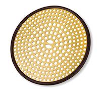 304 Stainless Steel Hair Catcher Shower Drain Cover with Silicone, Shower Stall Drain Strainer, Bathtub Hair Stopper, Bathroom Hair Trap Floor Drain Protector, Brushed Gold Brass 4.33 Inch Round Flat