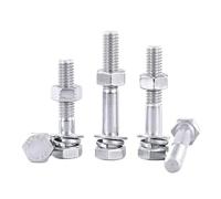304 Stainless Steel Half Tooth External Hexagonal Screw Set, Extended Bolt Through Wall Screw Nut Combination, Local Thread Design M6 M8 M10 M12 M16 M20(M10*85(2PC))